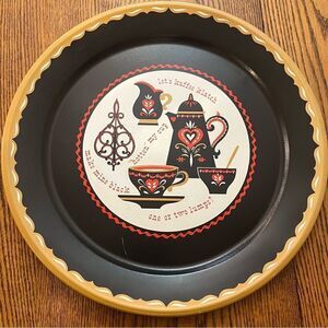 Vintage Coffee & Tea Serving Tray “Kaffee Klatch” MCM Midcentury Modern Black